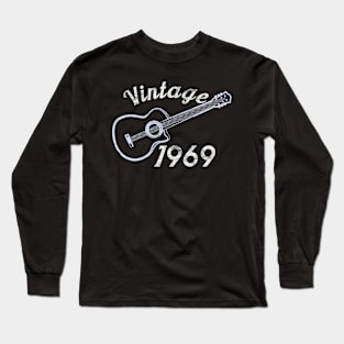 Vintage 1969 Guitar 50th Birthday Shirt Long Sleeve T-Shirt